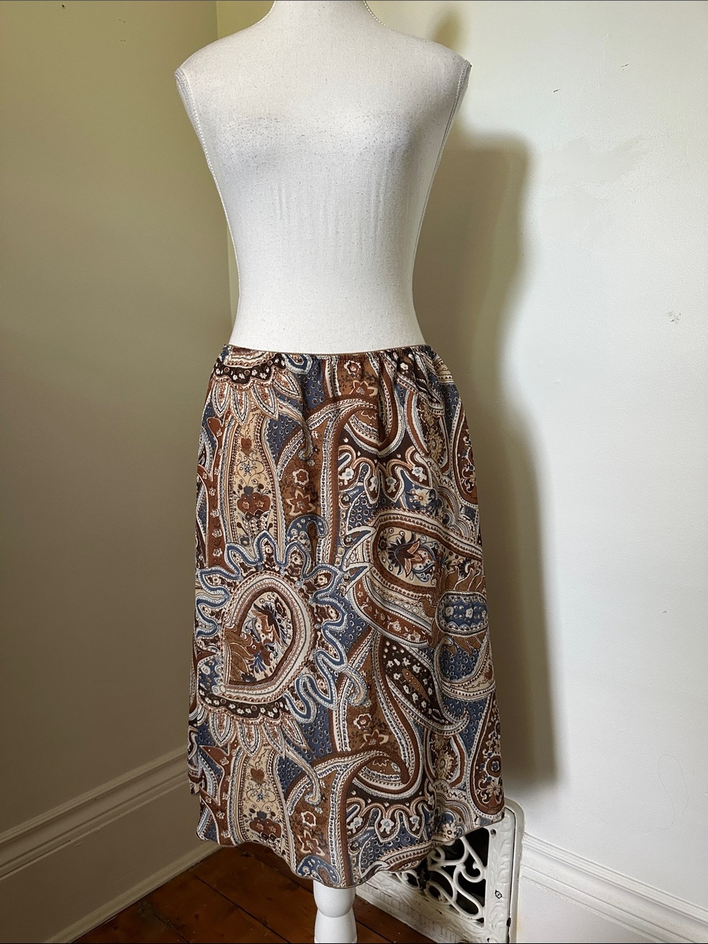 PREMIERE COLLECTION Vintage Paisley Western Cottagecore Midi Skirt Medium